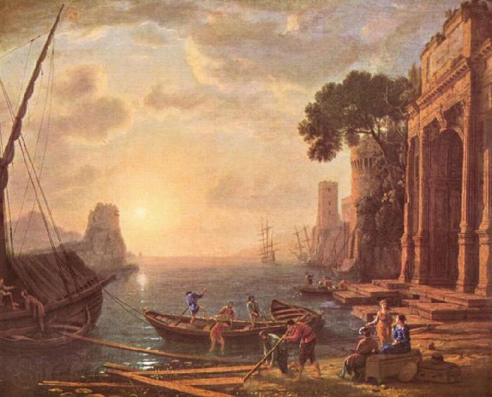 Claude Lorrain Hafen beim Sonnenuntergang